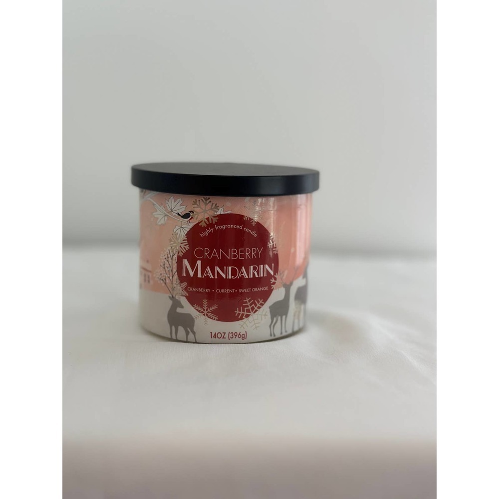 NWT Cranberry Mandarin Holiday Bath & Body Works - 3-Wick Candle